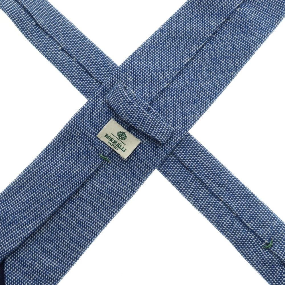 【中古】ルイジ ボレッリ Luigi Borrelli ウール 無地ネクタイ ブルー【 状態ランクC 】【 メンズ 】