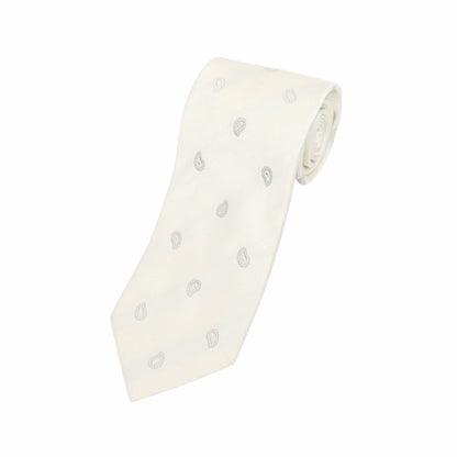 【中古】ルイジ ボレッリ Luigi Borrelli シルク ペイズリー柄ネクタイ アイボリー【 状態ランクB 】【 メンズ 】