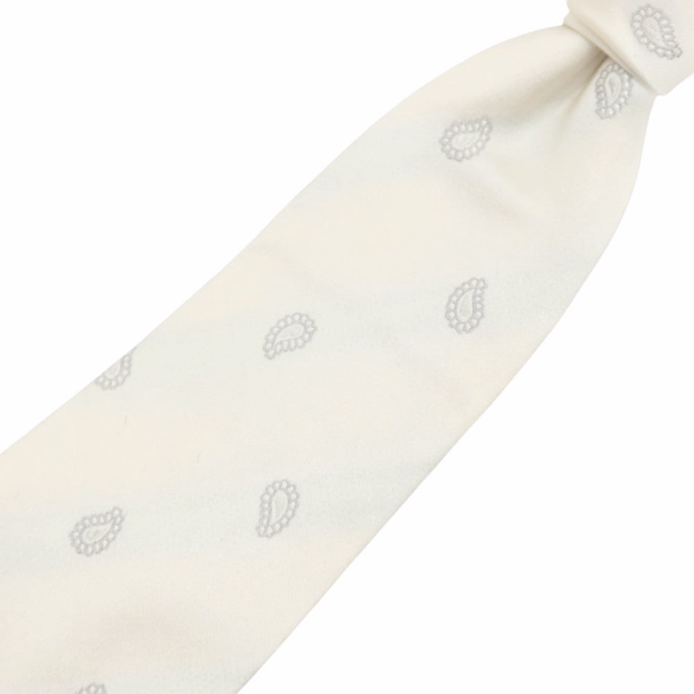 【中古】ルイジ ボレッリ Luigi Borrelli シルク ペイズリー柄ネクタイ アイボリー【 状態ランクB 】【 メンズ 】