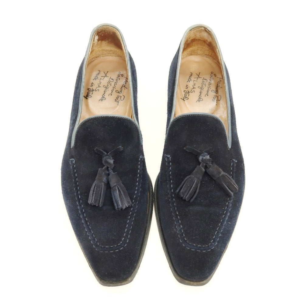 【中古】アルマス ALMAS スエード タッセルローファー ネイビー【サイズ40 1/2】【 状態ランクC 】【 メンズ 】