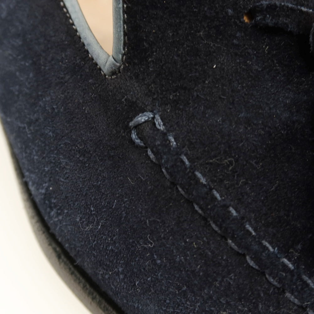 【中古】アルマス ALMAS スエード タッセルローファー ネイビー【サイズ40 1/2】【 状態ランクC 】【 メンズ 】