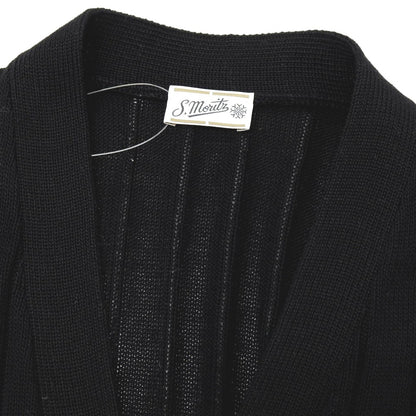 【中古】サンモリッツ S.MORITZ コットン カーディガン ブラック【サイズ46】【 状態ランクC 】【 メンズ 】