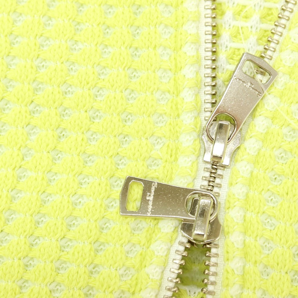 【中古】シーグリーン Seagreen コットンポリエステル ダブルジップ パーカー ネオングリーンxホワイト【サイズ3】【 状態ランクB 】【 メンズ 】