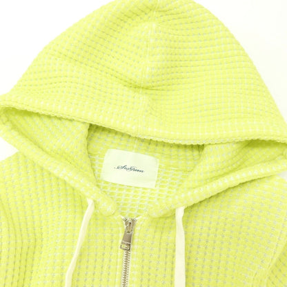 【中古】シーグリーン Seagreen コットンポリエステル ダブルジップ パーカー ネオングリーンxホワイト【サイズ3】【 状態ランクB 】【 メンズ 】