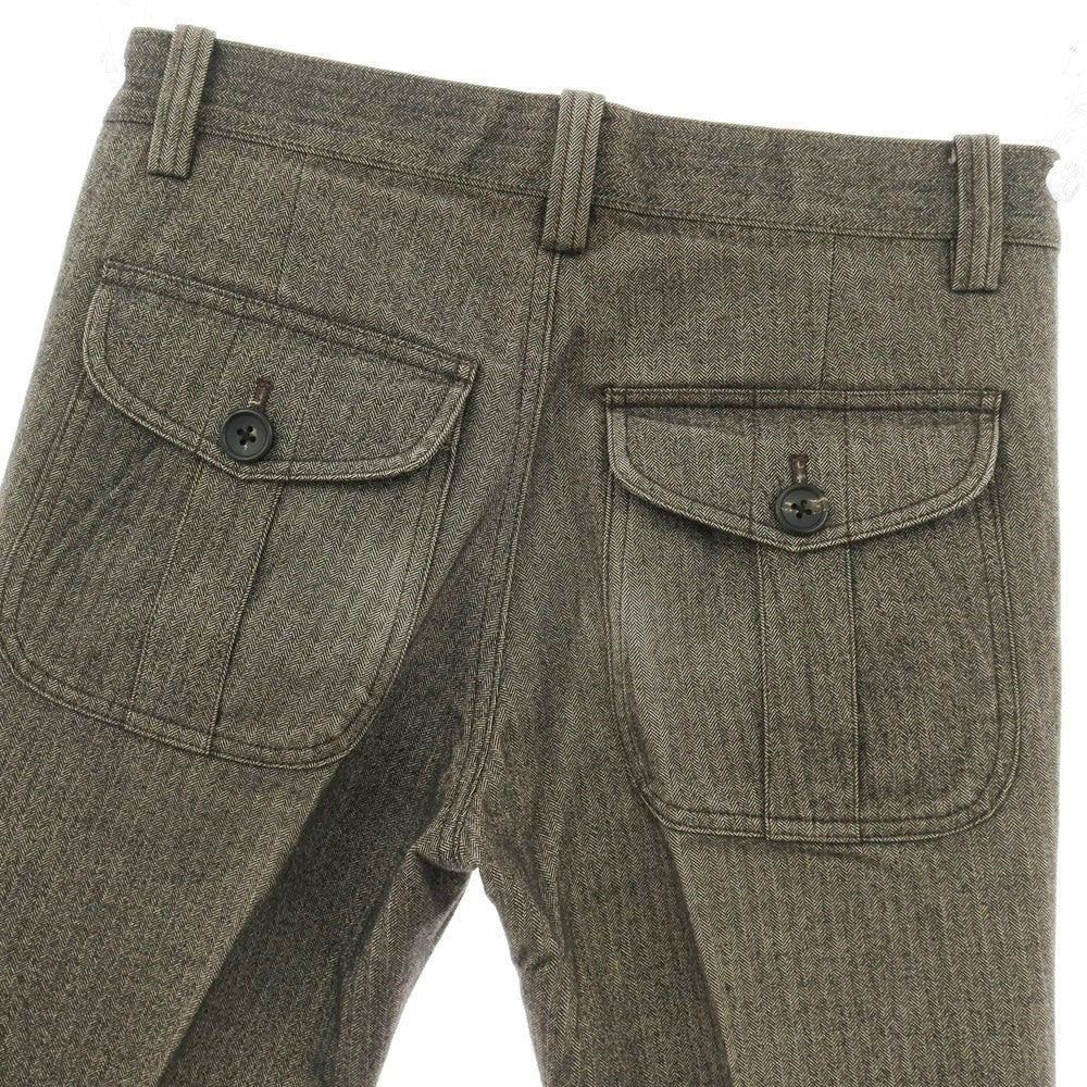 【中古】ピーエス ポールスミス PS Paul Smith コットン ヘリンボーン カジュアルスラックスパンツ ブラックxアイボリー系【 S 】【 状態ランクC 】【 メンズ 】