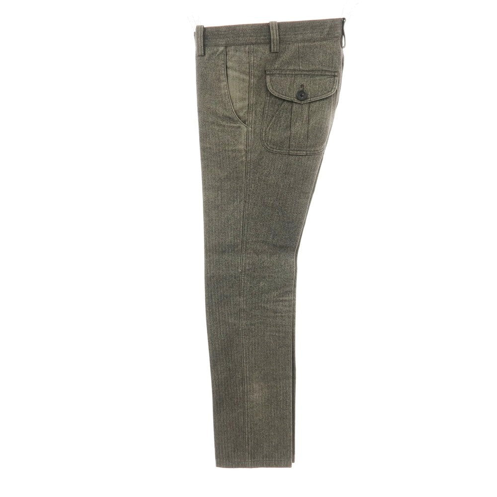 【中古】ピーエス ポールスミス PS Paul Smith コットン ヘリンボーン カジュアルスラックスパンツ ブラックxアイボリー系【 S 】【 状態ランクC 】【 メンズ 】