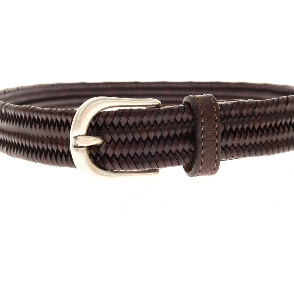 【中古】サドラーズ Saddlers エラスティックレザー メッシュベルト ダークブラウン【 75/90 】【 状態ランクB 】【 メンズ 】