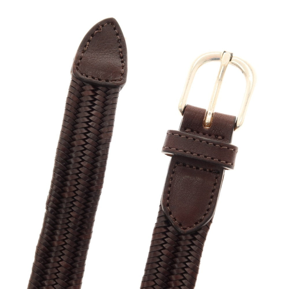 【中古】サドラーズ Saddlers エラスティックレザー メッシュベルト ダークブラウン【 75/90 】【 状態ランクB 】【 メンズ 】