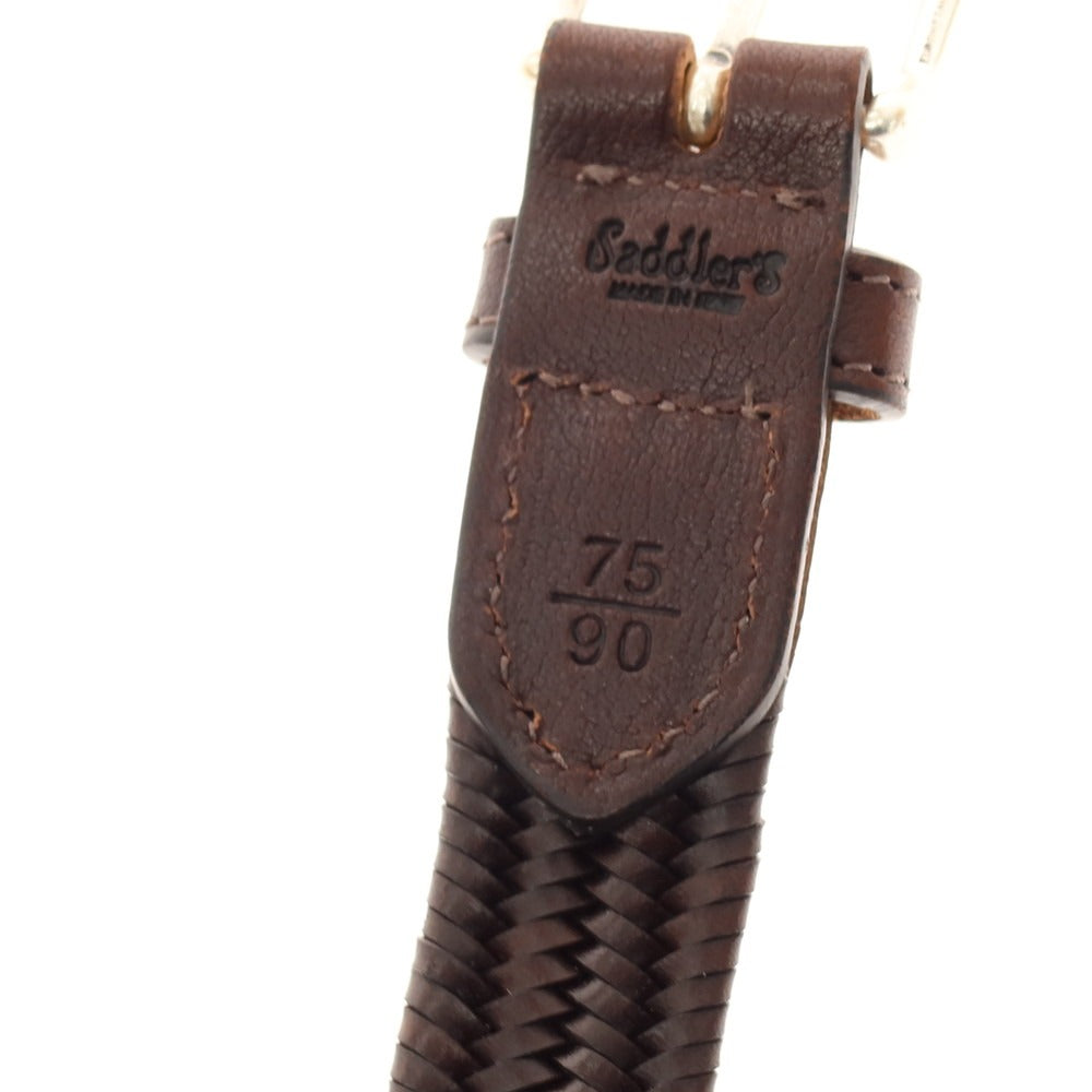 【中古】サドラーズ Saddlers エラスティックレザー メッシュベルト ダークブラウン【 75/90 】【 状態ランクB 】【 メンズ 】