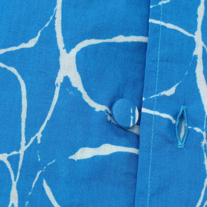 【中古】タリアトーレ TAGLIATORE コットン 総柄 プリント オープンカラー カジュアルシャツ ブルーxホワイト【サイズ40】【 状態ランクB 】【 メンズ 】