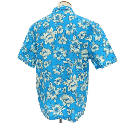 【中古】ヨーン ユーン ユン YOON コットン フラワー プリント オープンカラー 半袖シャツ ブルーxホワイト【サイズ48】【 状態ランクB 】【 メンズ 】