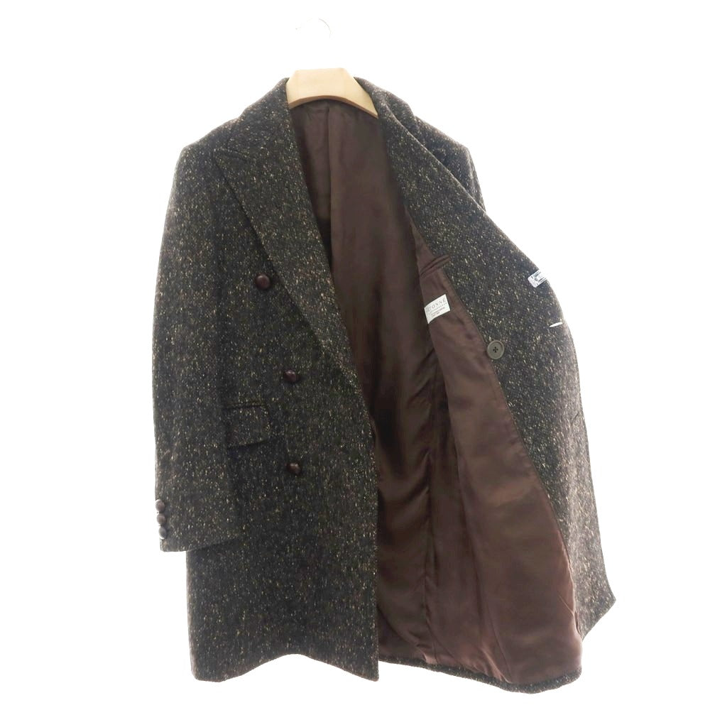 【中古】エトネ ETONNE ウールシルク ダブルブレストコート ブラウン【サイズM】【 状態ランクA 】【 メンズ 】[BPD]