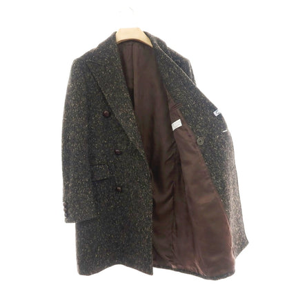 【中古】エトネ ETONNE ウールシルク ダブルブレストコート ブラウン【 M 】【 状態ランクA 】【 メンズ 】
