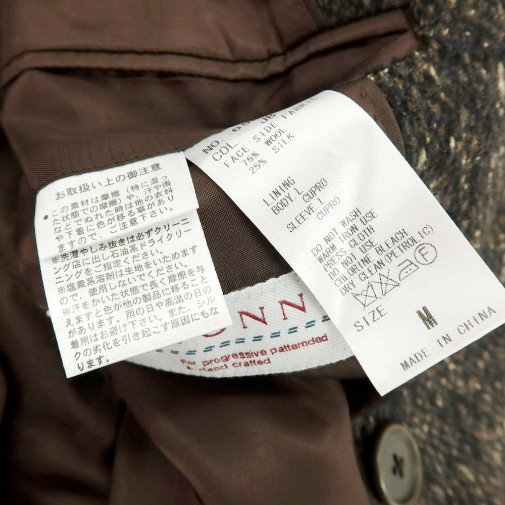 【中古】エトネ ETONNE ウールシルク ダブルブレストコート ブラウン【 M 】【 状態ランクA 】【 メンズ 】