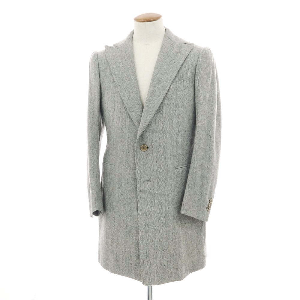 【中古】ガイオラ GAiOLA ウールカシミヤ チェスターフィールドコート グレー【 46 】【 状態ランクB 】【 メンズ 】