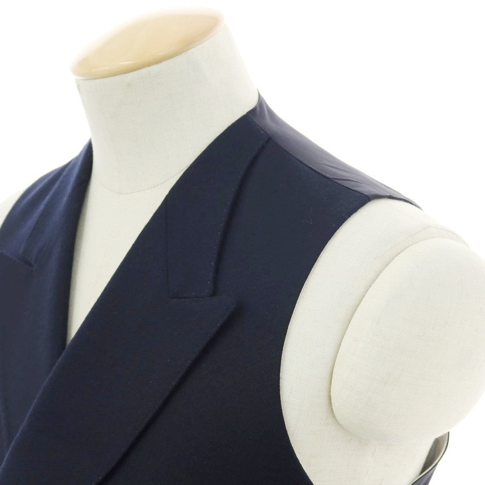 【中古】バタクハウスカット batak house cut ウール ダブル6B ドレス系ジレ ベスト ネイビー【 34 】【 状態ランクB 】【 メンズ 】