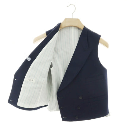 【中古】バタクハウスカット batak house cut ウール ダブル6B ドレス系ジレ ベスト ネイビー【 34 】【 状態ランクB 】【 メンズ 】