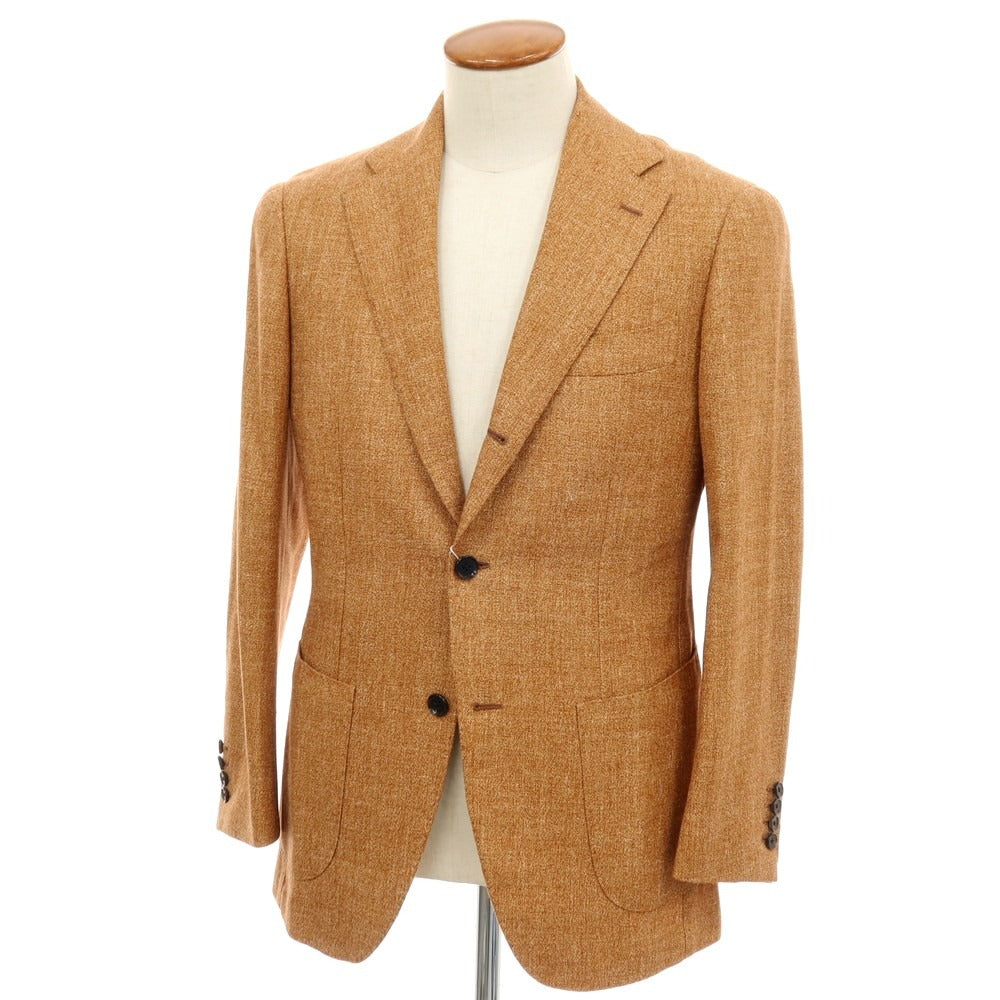 【中古】【未使用】ブリッラ ペル イル グスト Brilla per il gusto シルクリネン テーラードジャケット オレンジブラウン【サイズ46】【 状態ランクS 】【 メンズ 】