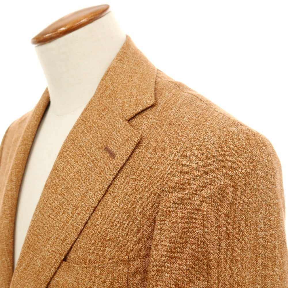 【中古】【未使用】ブリッラ ペル イル グスト Brilla per il gusto シルクリネン テーラードジャケット オレンジブラウン【サイズ46】【 状態ランクS 】【 メンズ 】