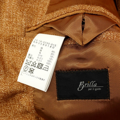 【中古】【未使用】ブリッラ ペル イル グスト Brilla per il gusto シルクリネン テーラードジャケット オレンジブラウン【 46 】【 状態ランクS 】【 メンズ 】 []