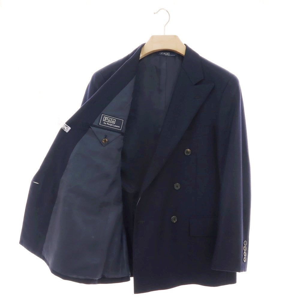 【中古】ポロ ラルフローレン Polo Ralph Lauren ウール ダブル6B テーラードジャケット ネイビー【 A5 】【 状態ランクB 】【 メンズ 】