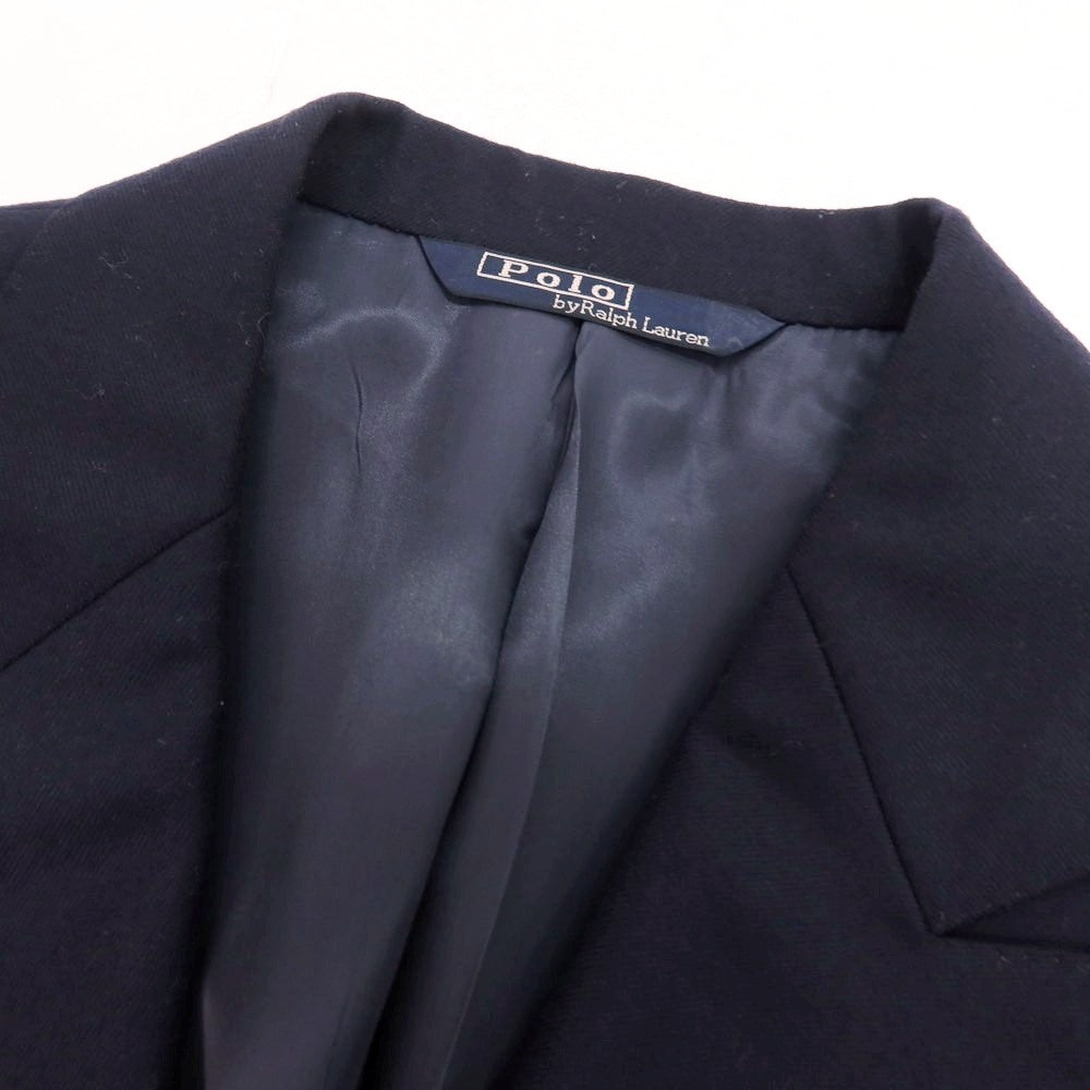 【中古】ポロ ラルフローレン Polo Ralph Lauren ウール ダブル6B テーラードジャケット ネイビー【 A5 】【 状態ランクB 】【 メンズ 】