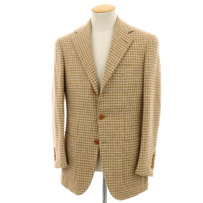 【中古】サルトリア カスタンジア Sartoria Castangia ウール チェック 3B カジュアルジャケット オレンジブラウン系【 42 】【 状態ランクD 】【 メンズ 】