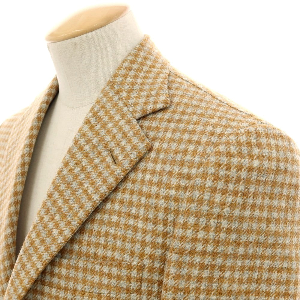 【中古】サルトリア カスタンジア Sartoria Castangia ウール チェック 3B カジュアルジャケット オレンジブラウン系【 42 】【 状態ランクD 】【 メンズ 】