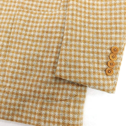 【中古】サルトリア カスタンジア Sartoria Castangia ウール チェック 3B カジュアルジャケット オレンジブラウン系【 42 】【 状態ランクD 】【 メンズ 】