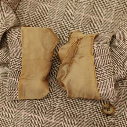 【中古】ラファエル カルーゾ CARUSO Raffaele Caruso コットンシルクリネン チェック テーラードジャケット ブラウンxピンク【サイズ44】【 状態ランクD 】【 メンズ 】