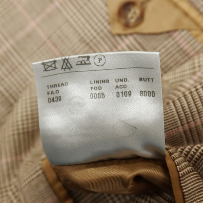 【中古】ラファエル カルーゾ CARUSO Raffaele Caruso コットンシルクリネン チェック テーラードジャケット ブラウンxピンク【サイズ44】【 状態ランクD 】【 メンズ 】