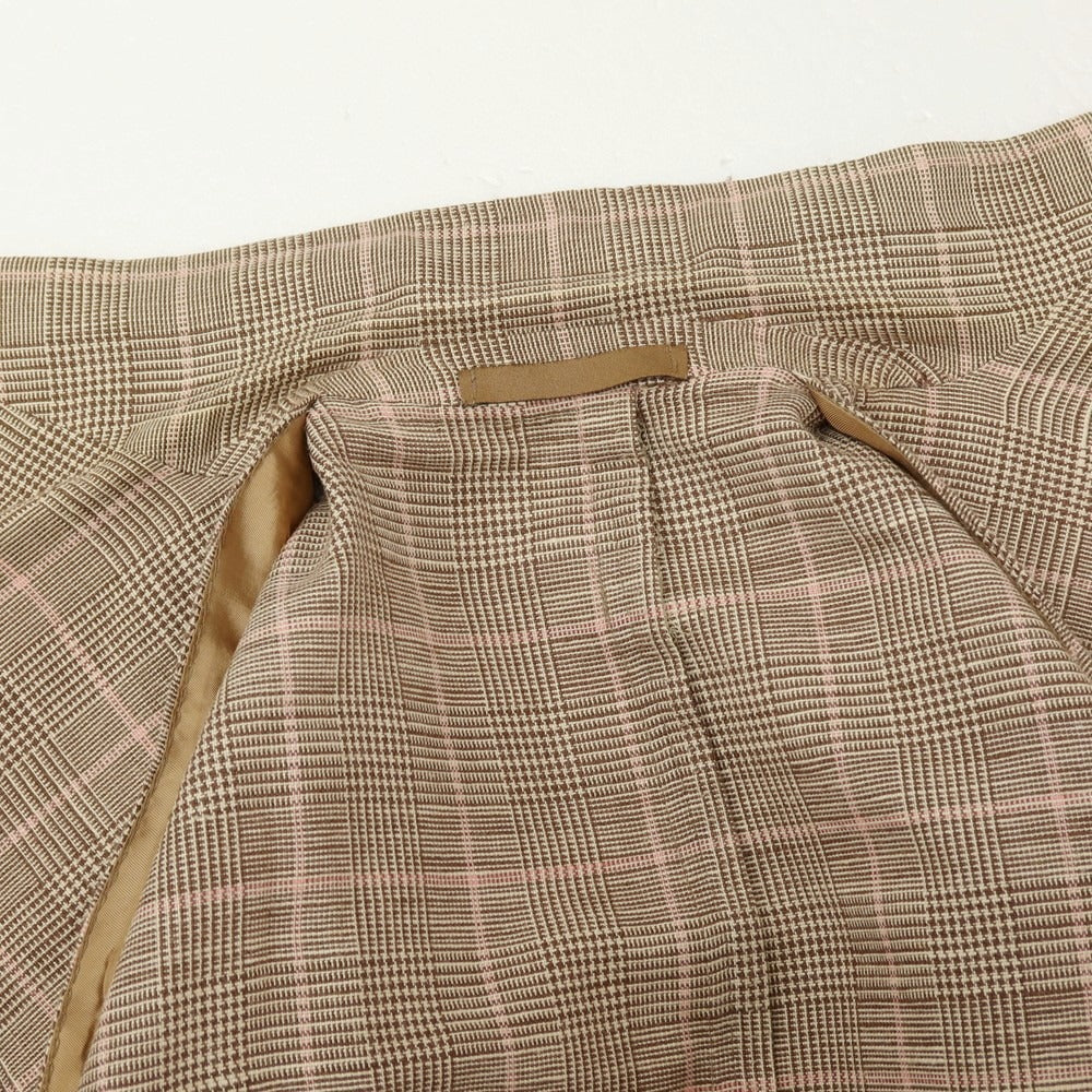 【中古】ラファエル カルーゾ CARUSO Raffaele Caruso コットンシルクリネン チェック テーラードジャケット ブラウンxピンク【サイズ44】【 状態ランクD 】【 メンズ 】