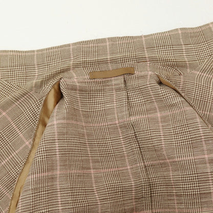 【中古】ラファエル カルーゾ CARUSO Raffaele Caruso コットンシルクリネン チェック テーラードジャケット ブラウンxピンク【サイズ44】【 状態ランクD 】【 メンズ 】