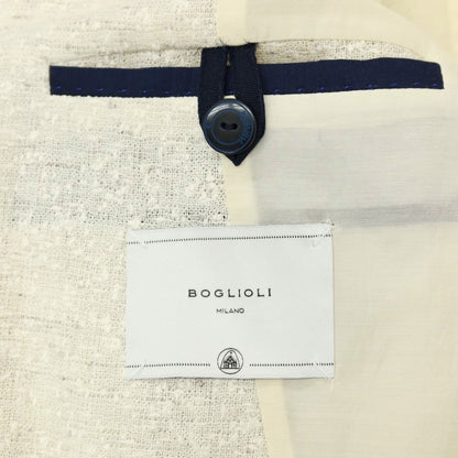 【中古】【未使用】ボリオリ BOGLIOLI リネンナイロン ダブル6B テーラードジャケット アイボリー【 46 】【 状態ランクS 】【 メンズ 】 []