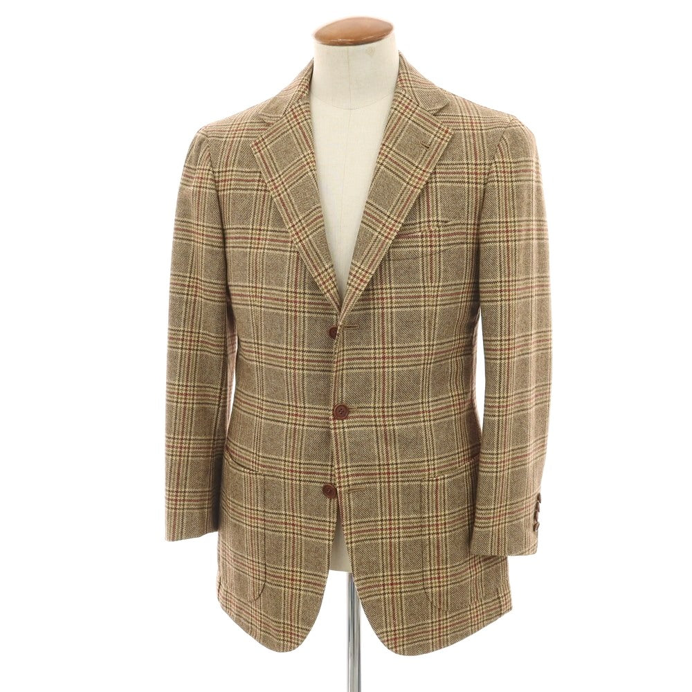 【中古】オラッツィオ ルチアーノ Orazio Luciano ウール チェック 3B カジュアルジャケット ブラウン【 46 】【 状態ランクB 】【 メンズ 】