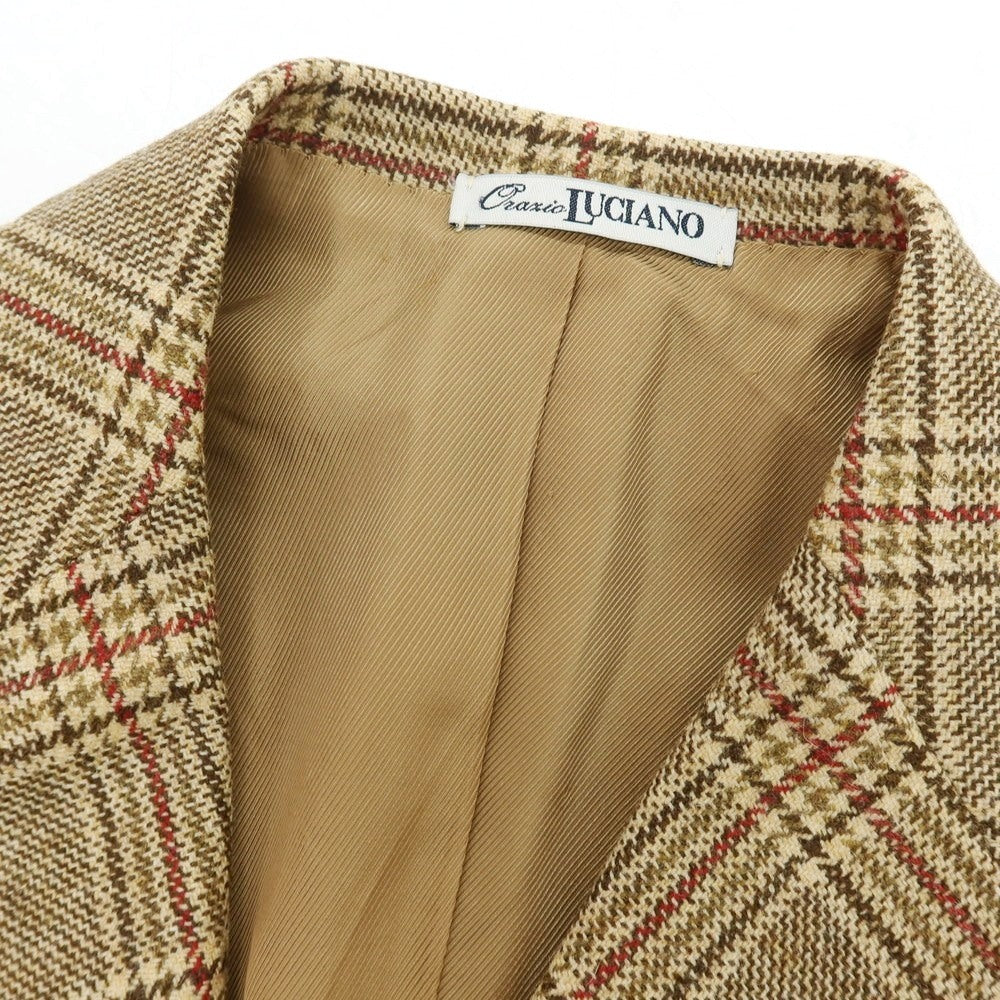 【中古】オラッツィオ ルチアーノ Orazio Luciano ウール チェック 3B カジュアルジャケット ブラウン【 46 】【 状態ランクB 】【 メンズ 】