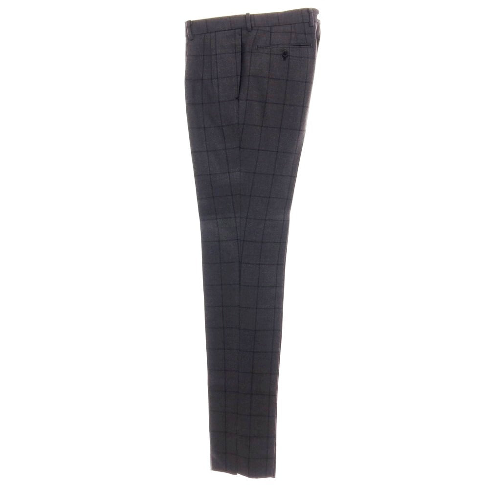 【中古】【未使用】ビームスエフ BEAMS F ウール チェック 3つボタンスーツ ダークグレーxブラック【 46 】【 状態ランクS 】【 メンズ 】