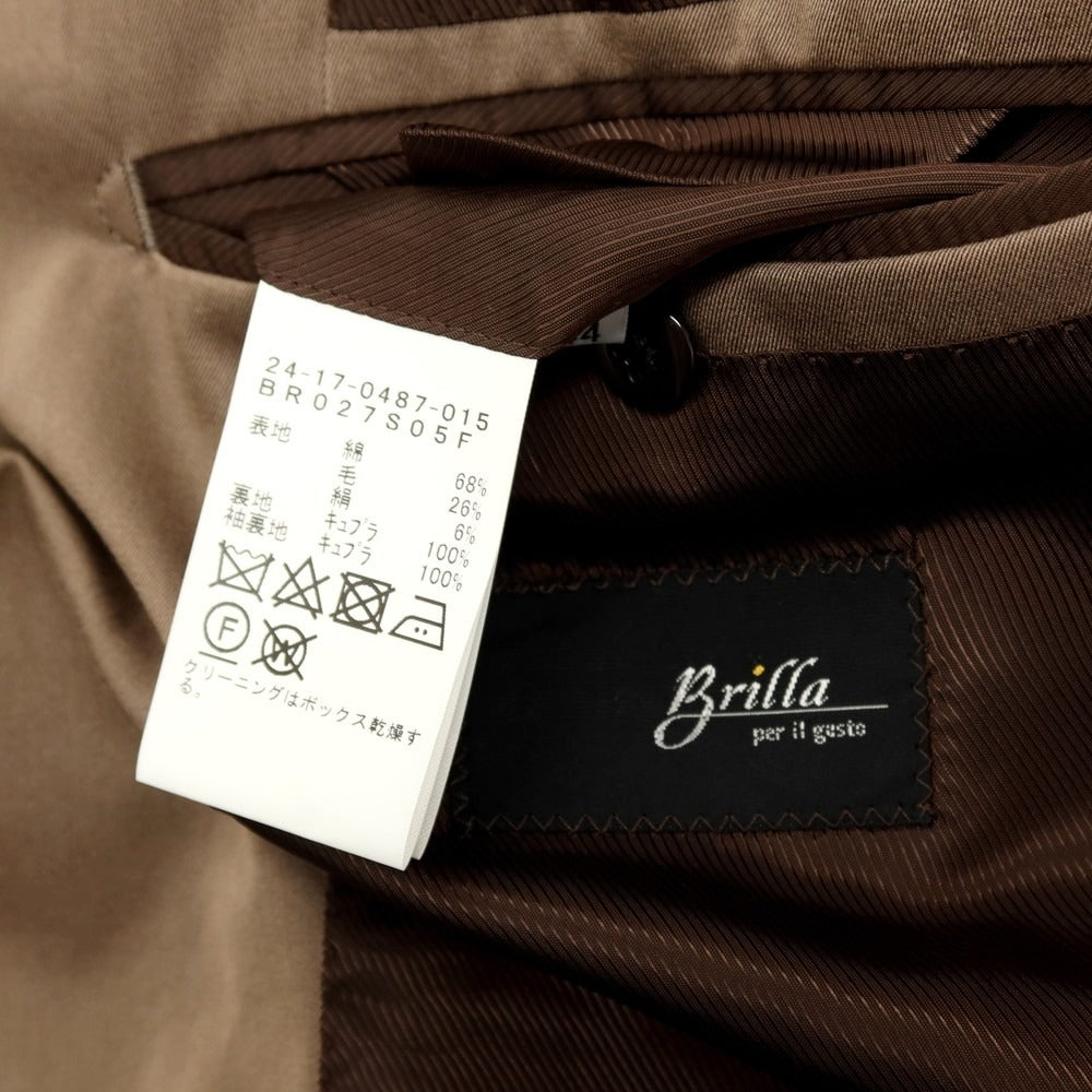 【中古】ブリッラ ペル イル グスト Brilla per il gusto コットンウールシルク 3つボタンスーツ ブラウン【 44 】【 状態ランクB 】【 メンズ 】 []
