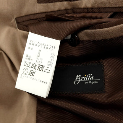 【中古】ブリッラ ペル イル グスト Brilla per il gusto コットンウールシルク 3つボタンスーツ ブラウン【 44 】【 状態ランクB 】【 メンズ 】 []