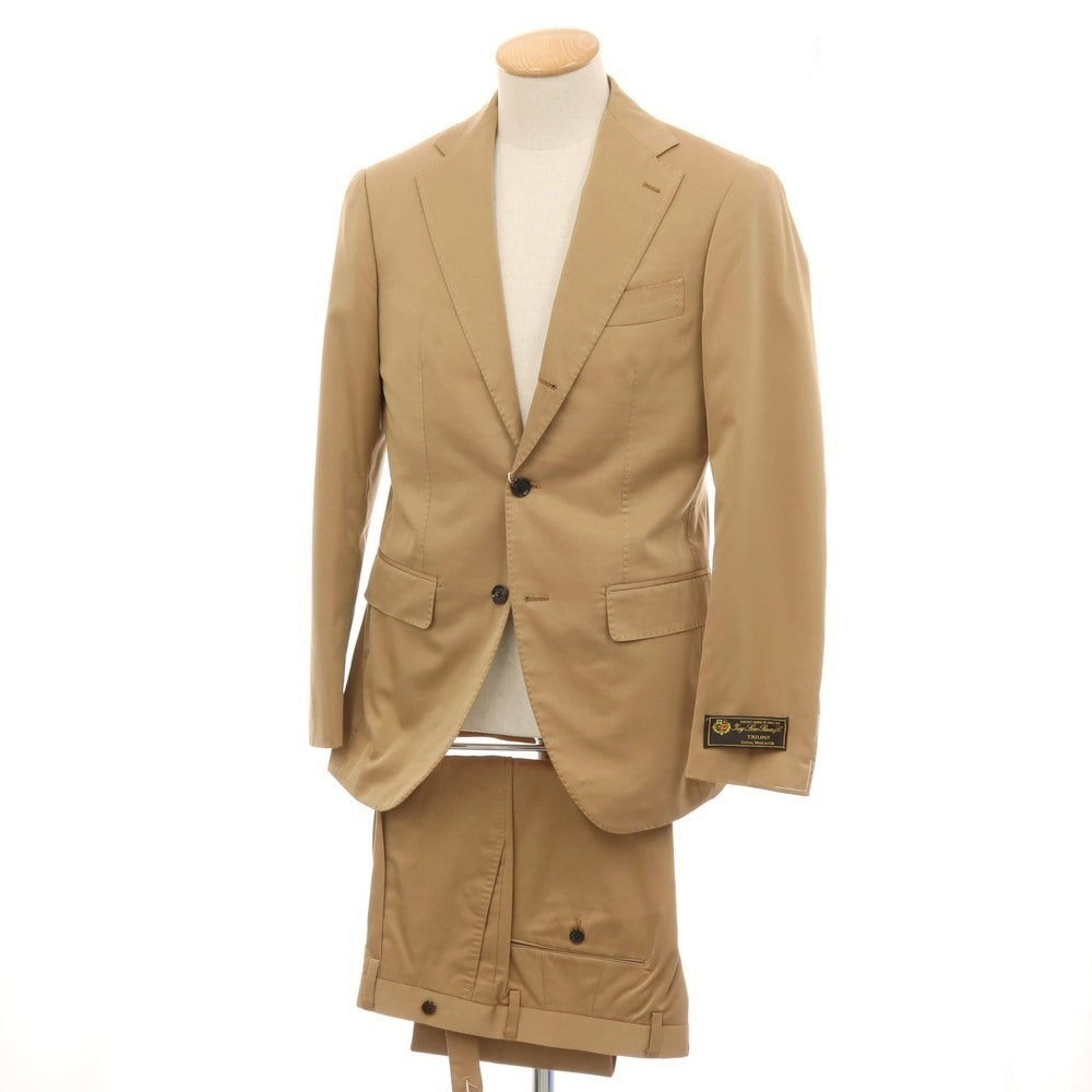 【中古】【未使用】ブリッラ ペル イル グスト Brilla per il gusto コットンウールシルク 3つボタンスーツ ベージュ【 44 】【 状態ランクS 】【 メンズ 】 []