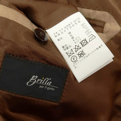 【中古】【未使用】ブリッラ ペル イル グスト Brilla per il gusto コットンウールシルク 3つボタンスーツ ベージュ【 44 】【 状態ランクS 】【 メンズ 】 []