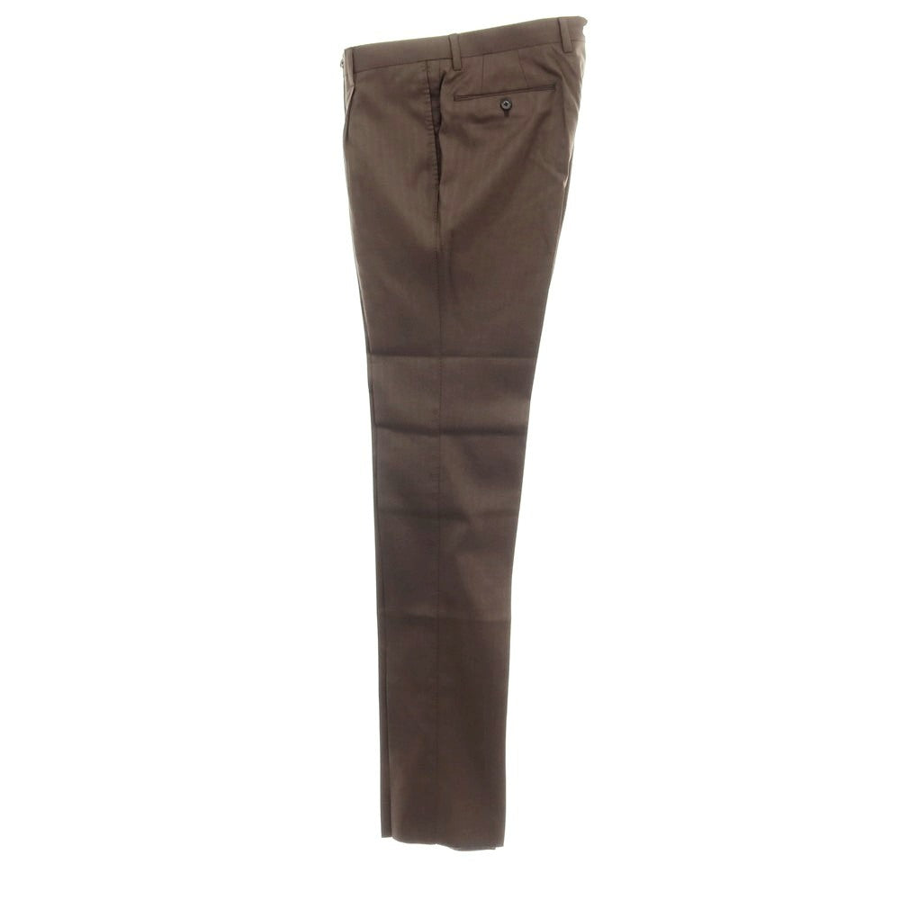 【中古】【未使用】ブリッラ ペル イル グスト Brilla per il gusto ウールシルク ヘリンボーン 3つボタンスーツ ブラウン【サイズ46】【 状態ランクS 】【 メンズ 】