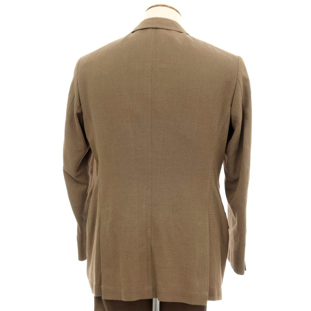 【中古】カモシタ camoshita リネンコットン 3つボタンスーツ ブラウン【サイズ46】【 状態ランクB 】【 メンズ 】