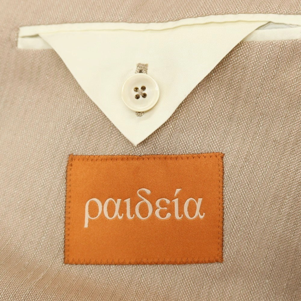 【中古】パイデア PAIDEIA ウールリネンナイロン 6B ダブルスーツ ベージュ【サイズ46】【 状態ランクA 】【 メンズ 】