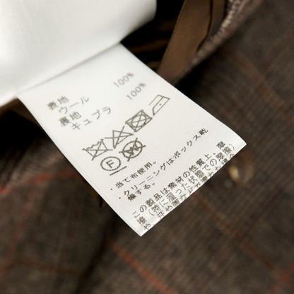 【中古】【未使用】パイデア PAIDEIA ウール チェック ダブルスーツ グレイッシュブラウン系xオレンジ系【 46 】【 状態ランクS 】【 メンズ 】