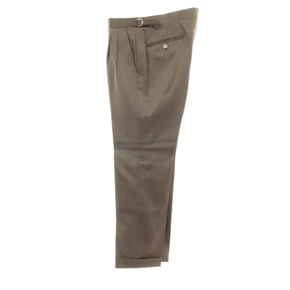 【中古】ユニバーサルランゲージ UNIVERSAL LANGUAGE ウールシルク ヘリンボーン 6B ダブルスーツ ブラウン【サイズ48】【 状態ランクA 】【 メンズ 】