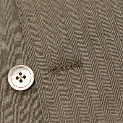 【中古】ユニバーサルランゲージ UNIVERSAL LANGUAGE ウールシルク ヘリンボーン 6B ダブルスーツ ブラウン【サイズ48】【 状態ランクA 】【 メンズ 】