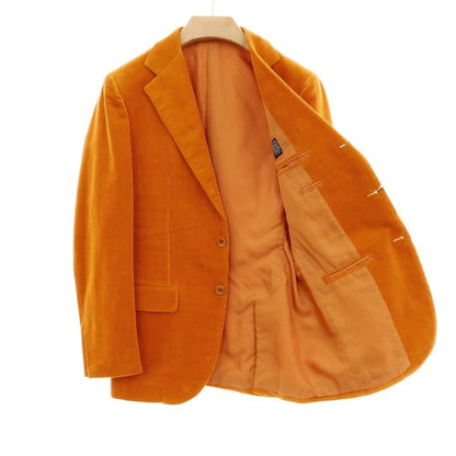 【中古】【未使用】イコライ ICHORAI ストレッチコーデュロイ 2つボタンスーツ オレンジ【 46 】【 状態ランクS 】【 メンズ 】