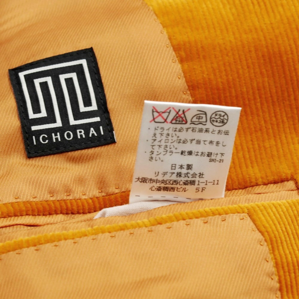 【中古】【未使用】イコライ ICHORAI ストレッチコーデュロイ 2つボタンスーツ オレンジ【 46 】【 状態ランクS 】【 メンズ 】