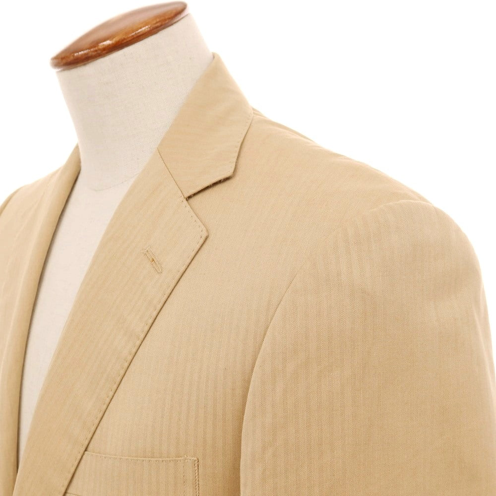 【中古】ゴタイリク gotairiku アルティメイトピマ オーガニックコットン ヘリンボーン 2つボタンスーツ ベージュ【サイズ38】【 状態ランクB 】【 メンズ 】